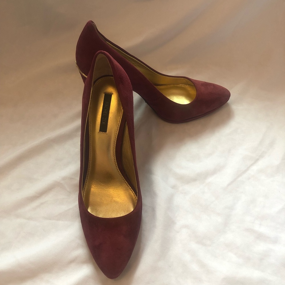 Rachel Zoe Wine Suede Pumps
